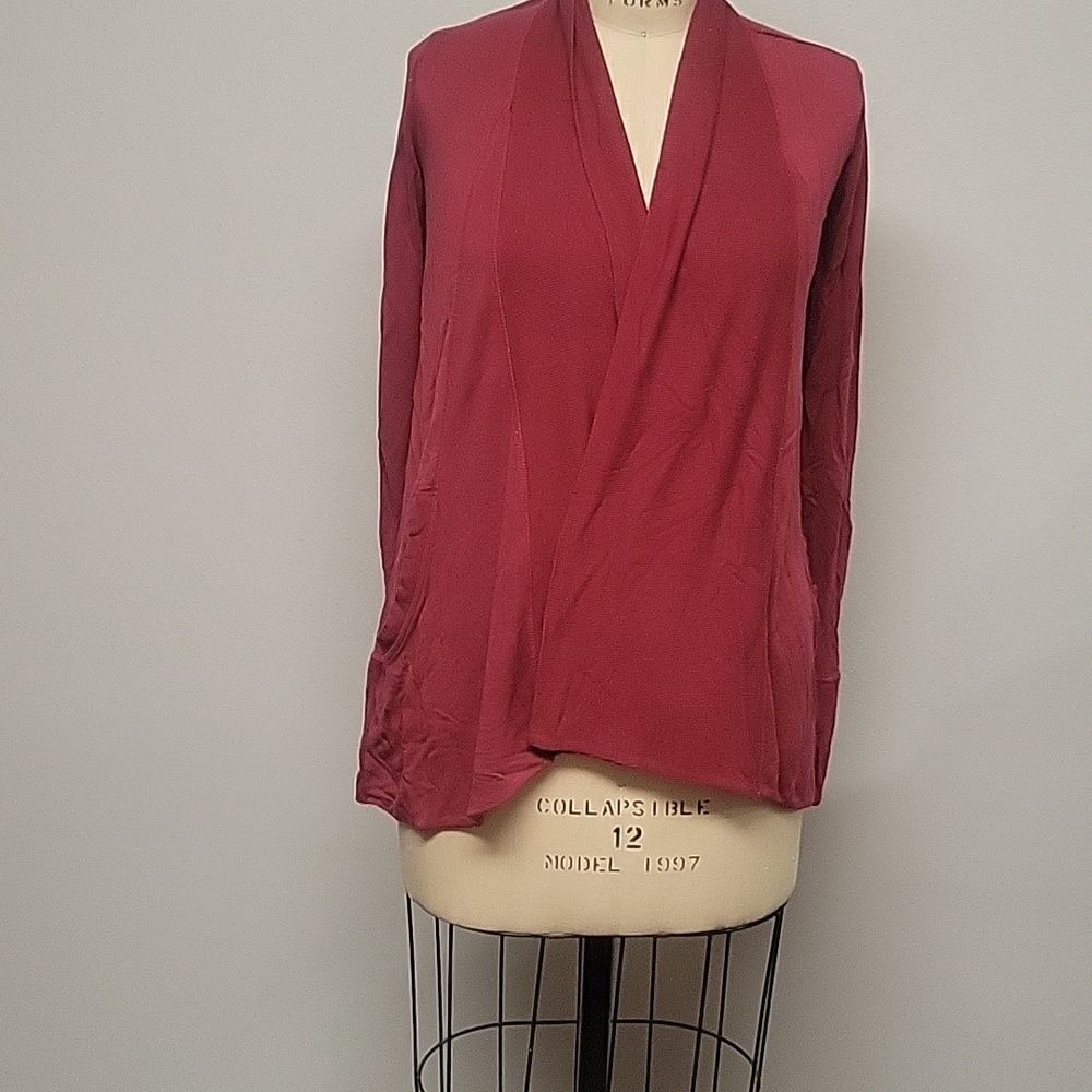 Athleta Pranayama Long Sleeve Relaxed Fit Cardigan Wrap Sweater w Pockets Sz XXS